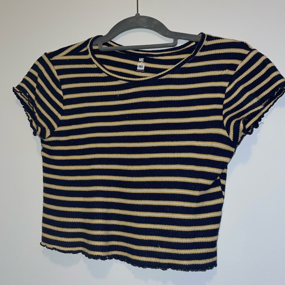 me to we striped tee